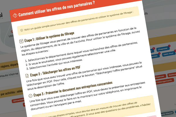 Offres partenaires faciles à utiliser